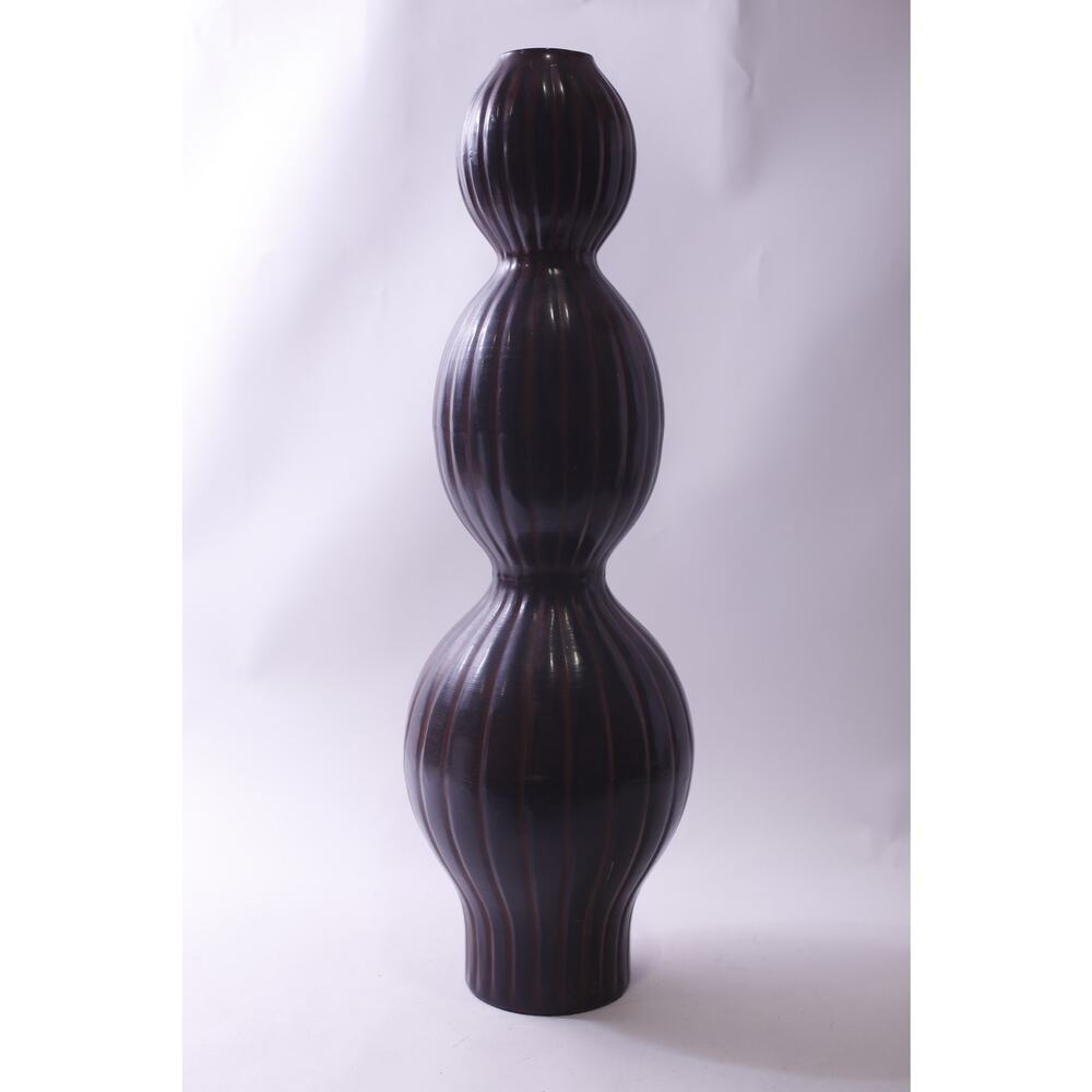 Large Vase, Ribbed, Wave Shape, 25 inches, Pottery, Vintage, ~ 250809-WH A-2